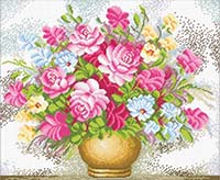 Vase of Flowers - No Count X-Stitch Kit
