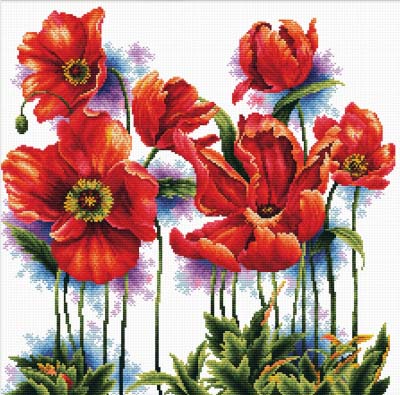 Lovely Poppies -  No Count X-Stitch Kit