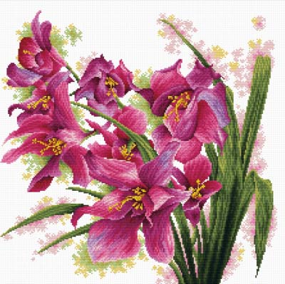 Lovely Orchids -  No Count X-Stitch Kit