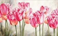 Pink Tulips -  No Count X-Stitch Kit