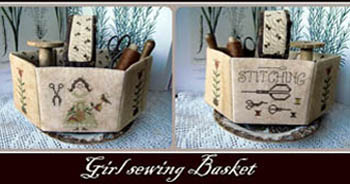 Girl Sewing Basket