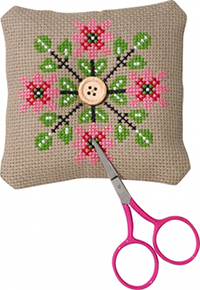 Pink Flower Needlepillow Kit