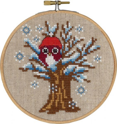 Winter Owl with Hoop Kit