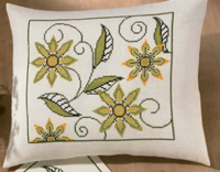 Limegreen Flowers Pillow  Kit