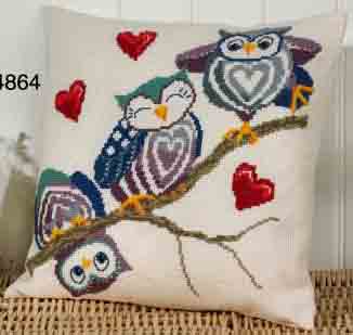 Owls on a Stick Cushion KIT