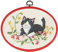 Black Cat in Flowers Kit