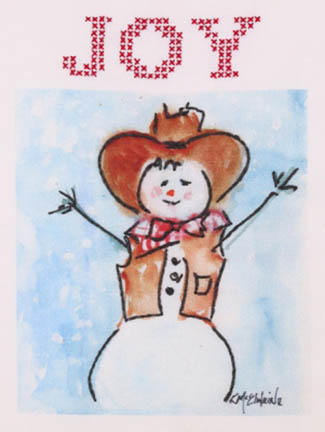 Cowboy Snowman by Kathleen McElwaine Embroidery Kit