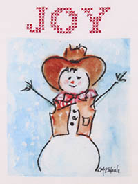 Cowboy Snowman by Kathleen McElwaine Embroidery Kit