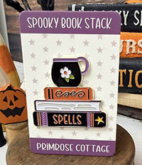 Spooky Book Stack Needle Minder