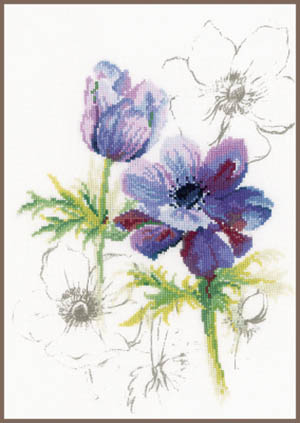Blue Flowers Anemones Kit
