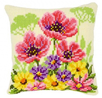 Flower Field Poppies Cushion Kit
