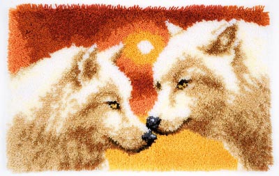 Wolves Latch Hook Rug Kit