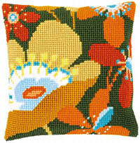  Retro Flowers Cushion Kit