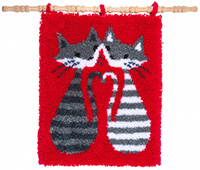 Striped Cats Larch Hook Rug Kit