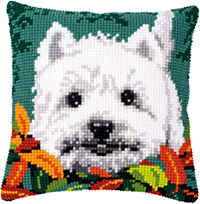 Westie Between Leaves Cushion Kit