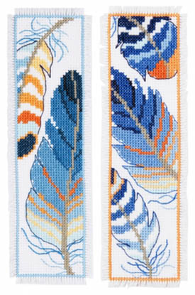 Blue Feathers Bookmarks Kit