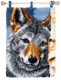 Wolf Latch Hook Rug Kit