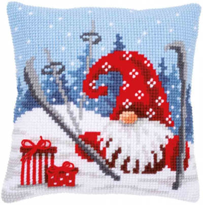 Christmas Gnome Skiing Cushion Kit