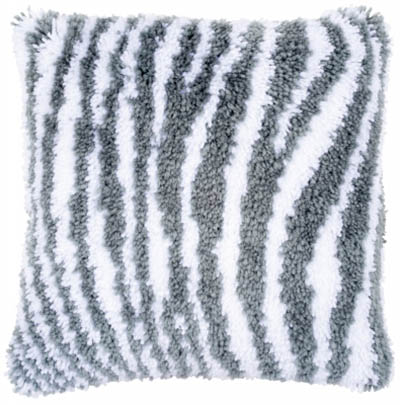 Zebra Print Cushion Latch Hook Kit