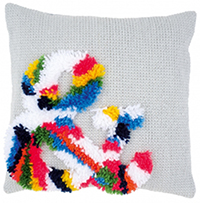 Bright Ampersand Cushion Latch Hook & Chain Stitch Kit
