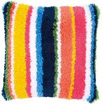 Bright Stripes Cushion Latch Hook Kit