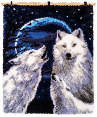 Howling Wolves Latch Hook Rug Kit