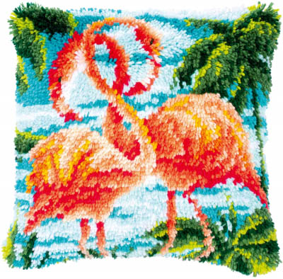 Flamingo Latch Hook Cushion Kit