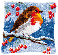 Robin in Winter Latch Hook Cushion Kit