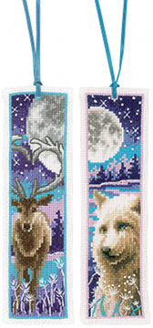 Wolf & Bear With Moon Bookmarks Kit