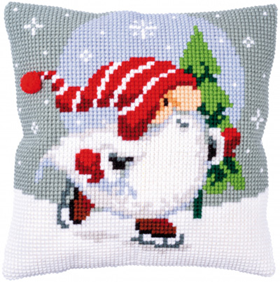 Christmas Gnome on Ice Cushion Kit