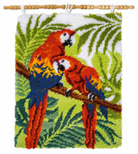 Parrots In The Jungle Latch Hook  Kit
