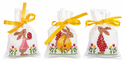 Easter Rabbits in Tulip Garden Bags  Kit