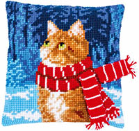 Cat with Scarf Cushion Kit