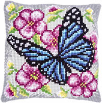 Butterfly Among Flowers Cushion Kit