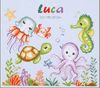 Sea Animals Birth Announcement Kit