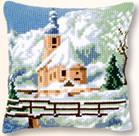 Church in the Snow Cushion