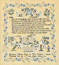 Elizabeth Nimon 1823 - Pennsylvania Sampler