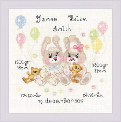 Twins Birth Announcement Kit