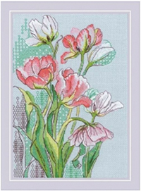 Graceful Tulips - Blackwork Kit
