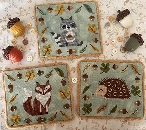 Wood Animals Series: Fox, Hedgehog, and Raccoon