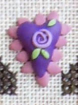 Purple Heart Button w/Pattern