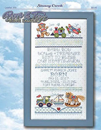 Boys & Toys Birth Sampler