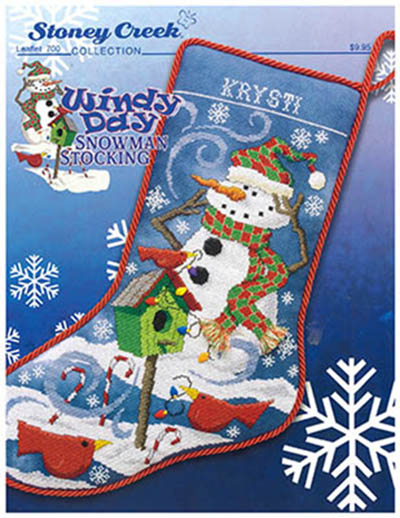 Windy Day Snowman Stocking