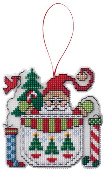 Santa In A Pocket Ornament