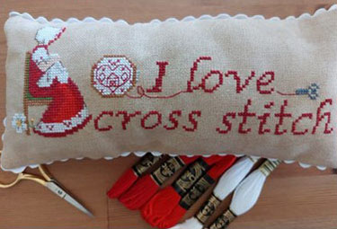 I Love Cross Stitch Pillow