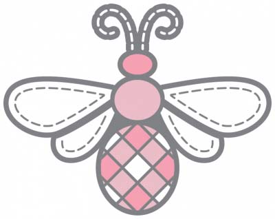 Pink Bee In My Bonnet Enamel Needle Minder