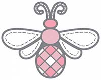Pink Bee In My Bonnet Enamel Needle Minder