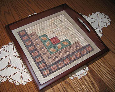 Fall Log Cabin Quilt Square