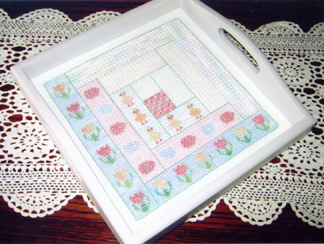 Spring Log Cabin Quilt Square