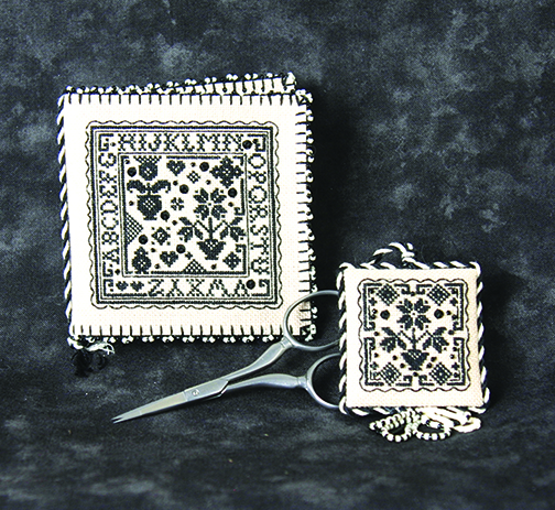 Tiny Blackwork Needlebook and Fob